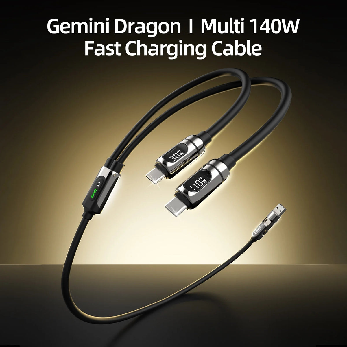 Cable de carga mfish Gemini Dragon (dispositivo dual, 140W, pantalla en tiempo real)