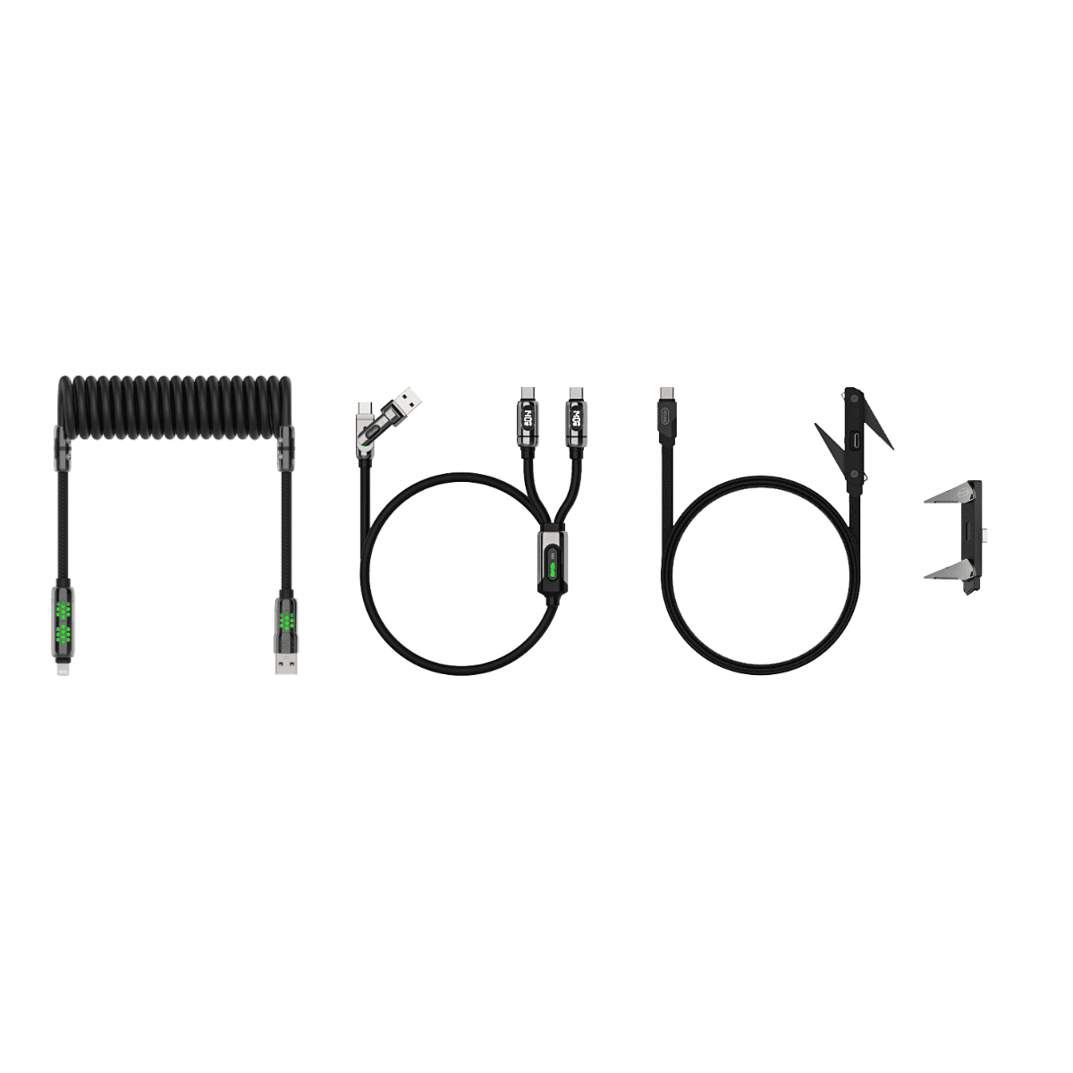 Kit de cable portátil mfish – Cable de resorte AD8, cable USB-C Gemini y soporte integrado AP