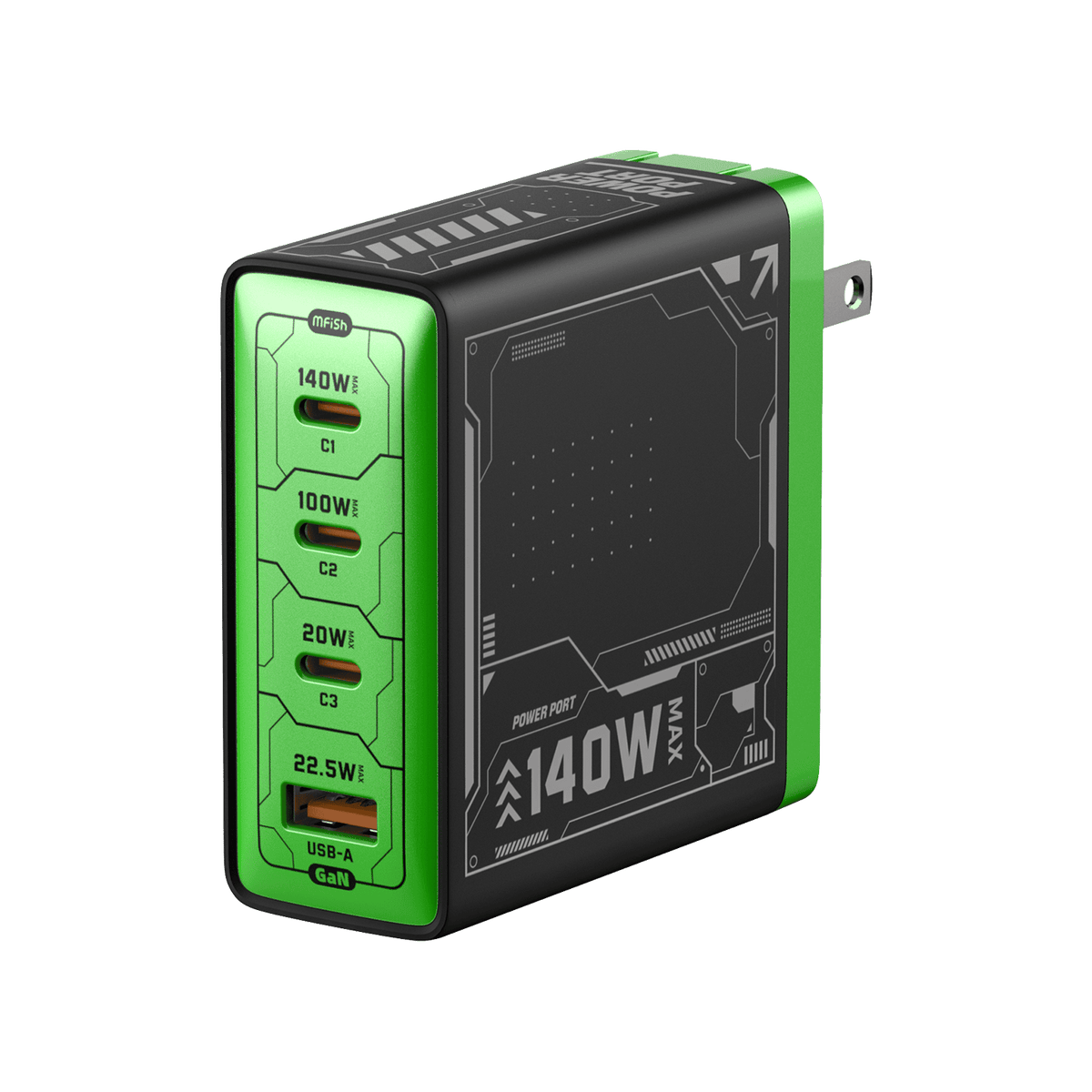 mfish E-RHINO Charger (140W, 4 Ports, GaN)