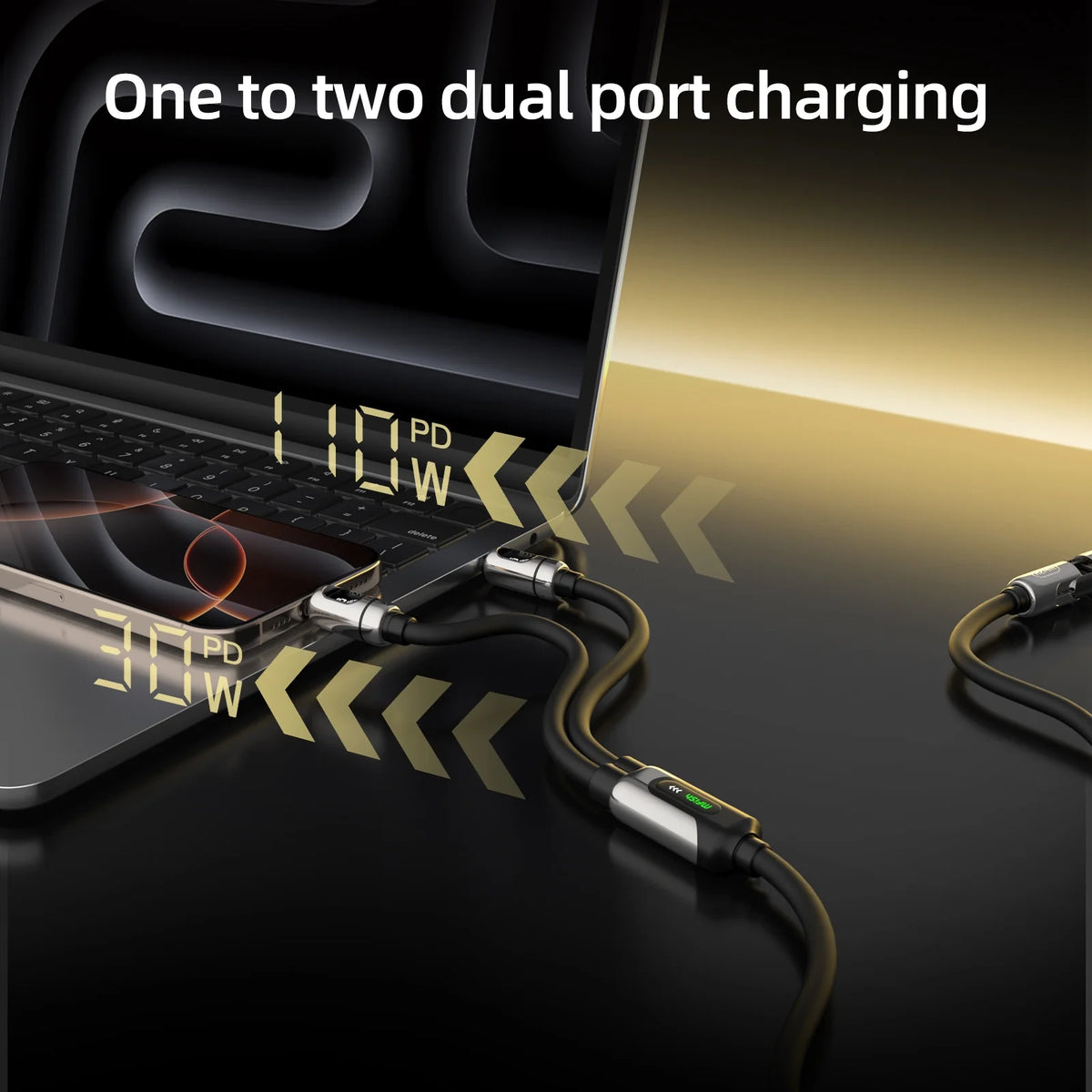 Cable de carga mfish Gemini Dragon (dispositivo dual, 140W, pantalla en tiempo real)