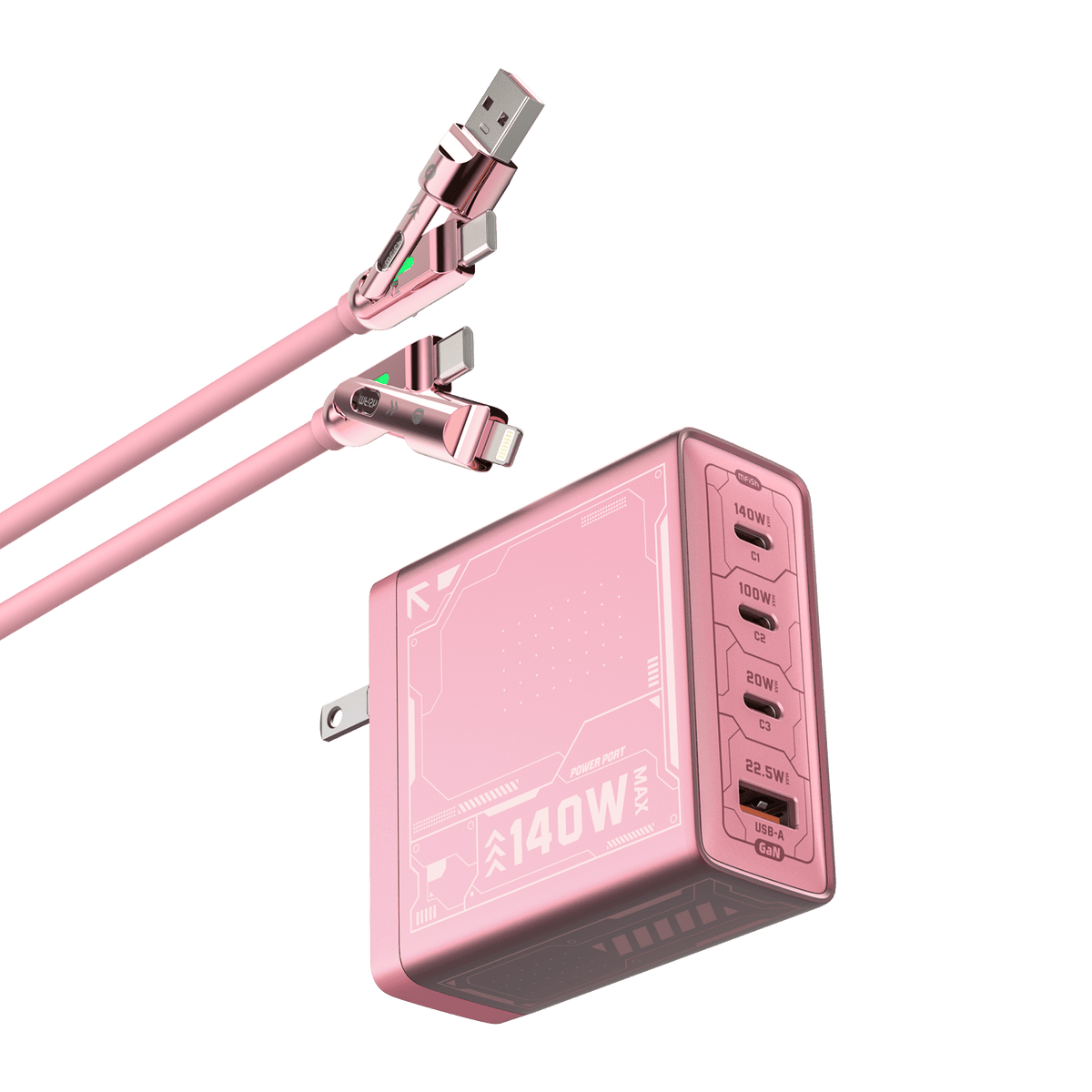 mfish E-RHINO Charger (140W, 4 Ports, GaN)