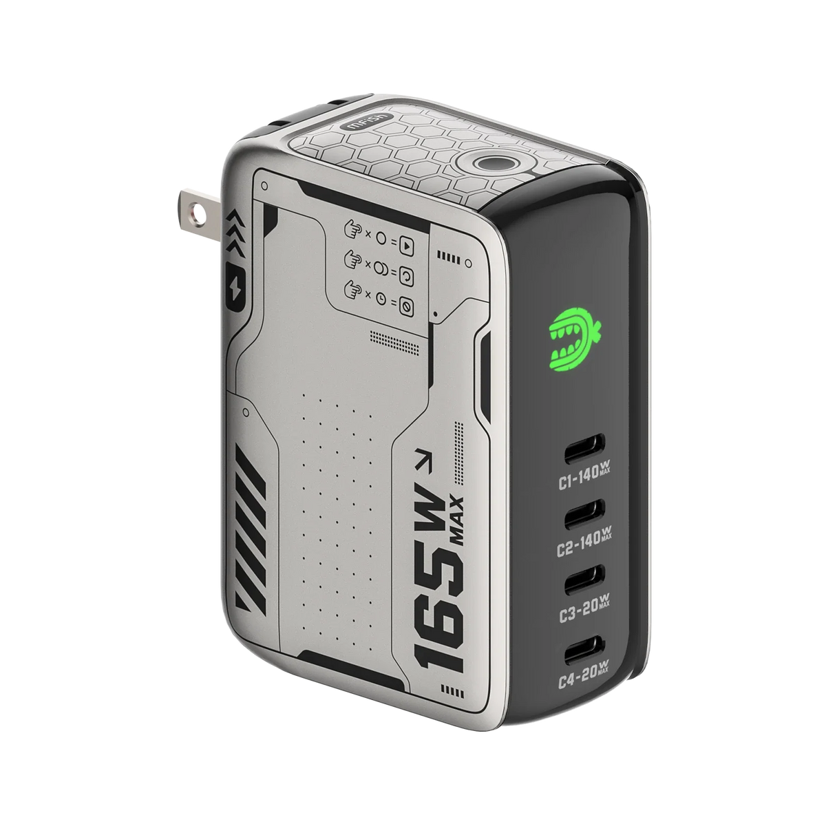 mfish E-RHINO Charger (165W, 4 USB-C Ports, GaN, Smart Display)