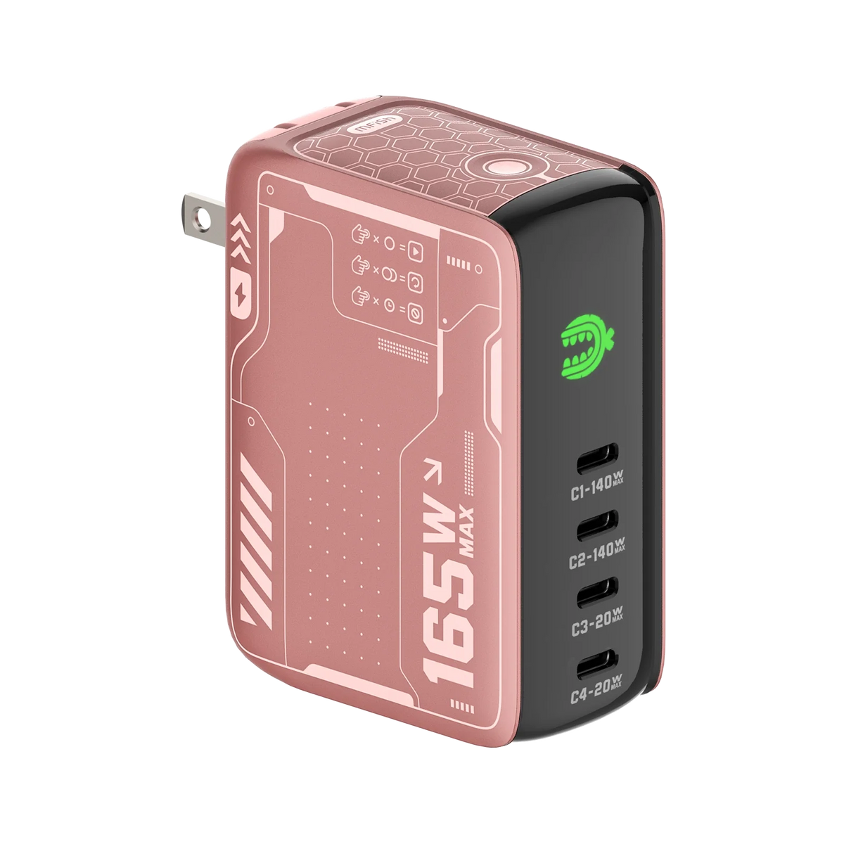mfish E-RHINO Charger (165W, 4 USB-C Ports, GaN, Smart Display)