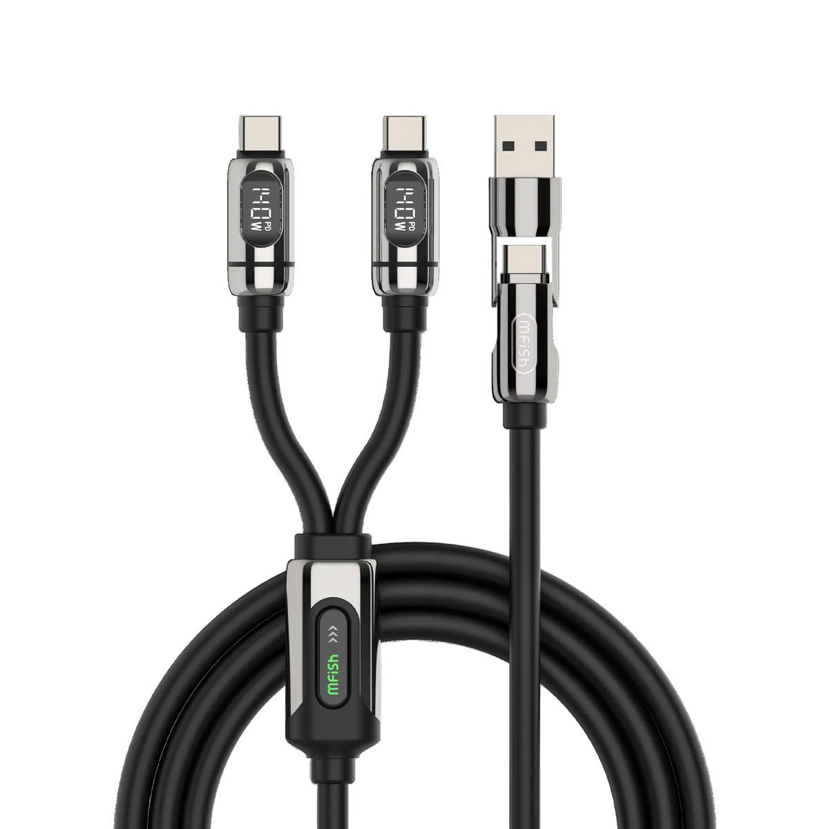 Kit de cable portátil mfish – Cable de resorte AD8, cable USB-C Gemini y soporte integrado AP