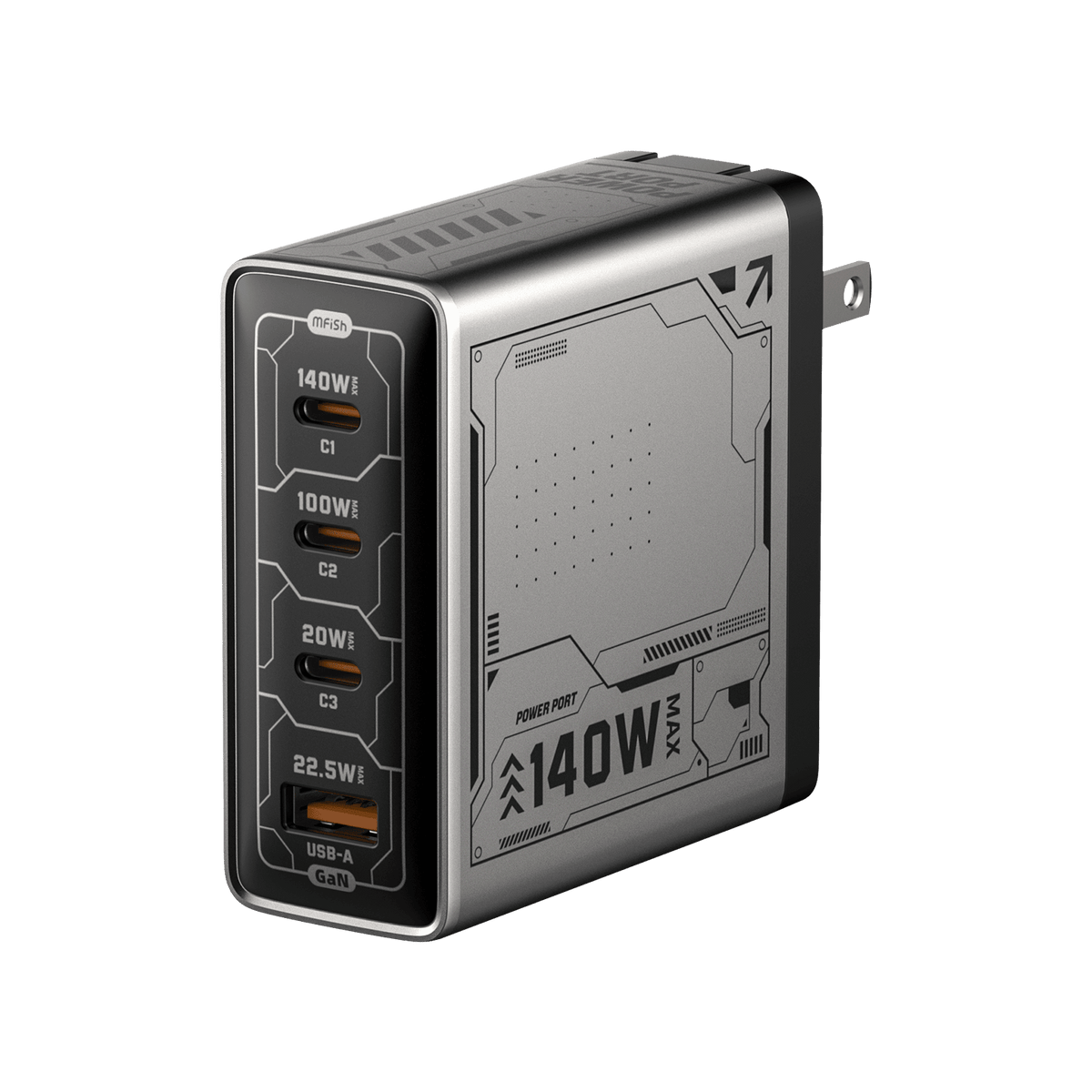 mfish E-RHINO Charger (140W, 4 Ports, GaN)